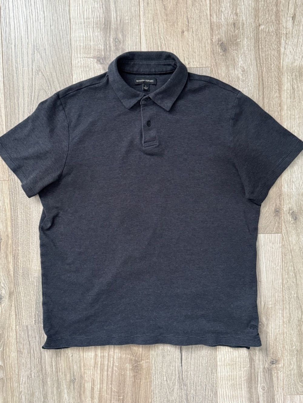 Banana Republic Men's Charcoal Cotton Polo Shirt Size L